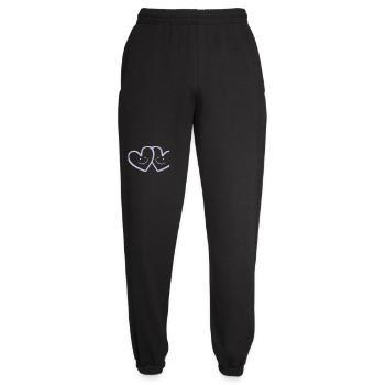 Double Hearts Smile Friendship Design - Unisex Joggers - black - Front - AI Model Female 172 light (172cm)