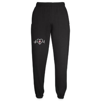 Herz + Roséwein – Passion Rosé - Unisex Jogginghose - Schwarz - Vorne - AI Model Female 172 light (172cm)