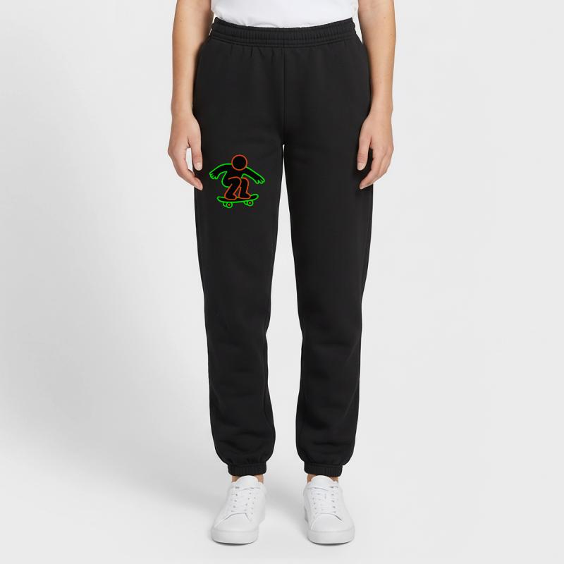 Dessin au trait de skateboarder néon Pantalon de jogging unisexe