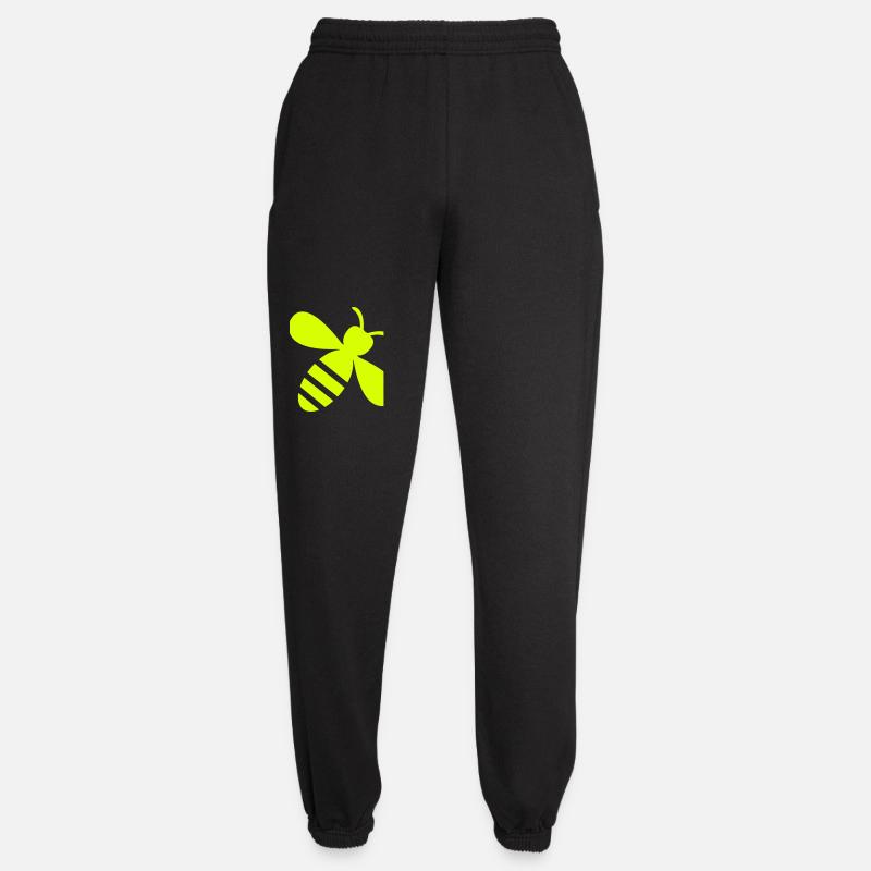 Neon Bee Yellow on Black - Unisex Joggers - black