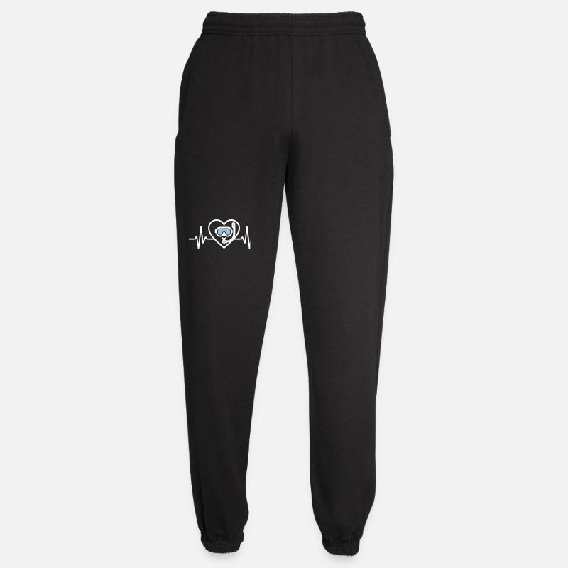 Cœur Plongée – Passion Océan - Pantalon de jogging unisexe - noir