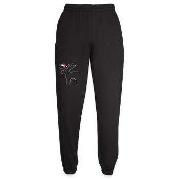 Renne avec chapeau de Père Noël - Pantalon de jogging unisexe - noir - Devant - AI Model Female 172 light (172cm)