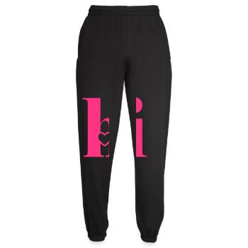 Hi Wort mit Herz - Unisex Jogginghose - Schwarz - Vorne - AI Model Female 172 light (172cm)