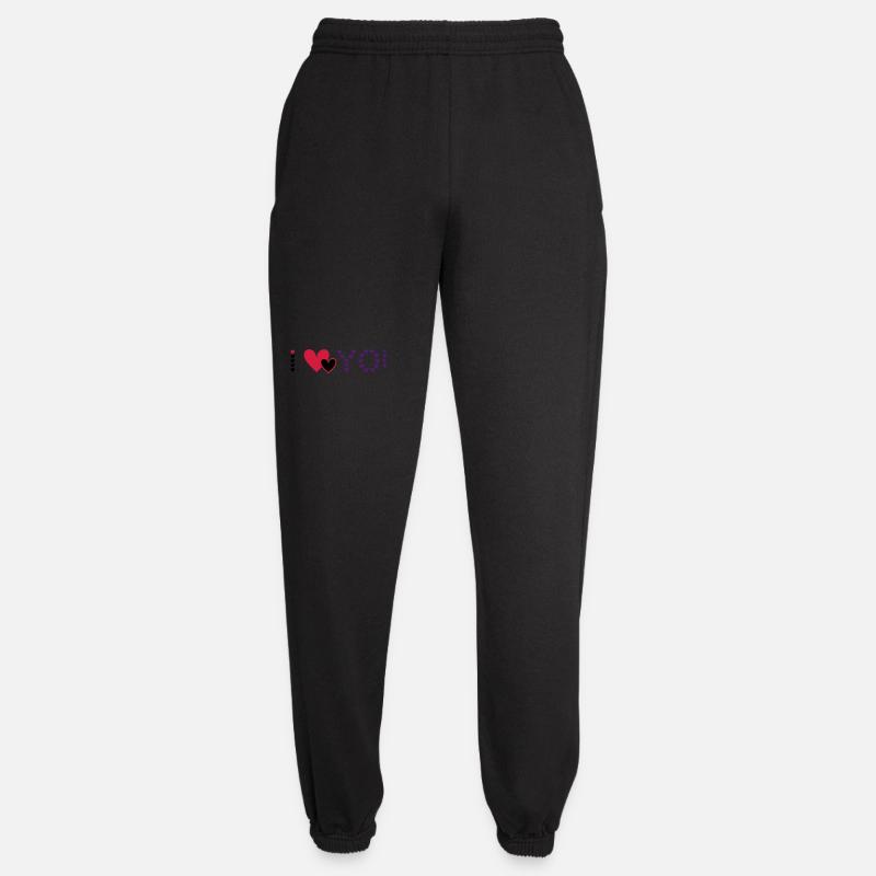 Coeur Design Violet Love Coeurs - Pantalon de jogging unisexe - noir