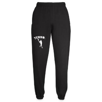 Tennis Silhouette mit Ball - Retro Schrift - Unisex Jogginghose - Schwarz - Vorne - AI Model Female 172 light (172cm)