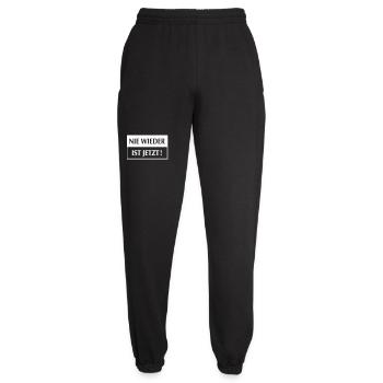 nie wieder ist jetzt - weiß - Farbe veränderbar - Unisex Jogginghose - Schwarz - Vorne - AI Model Female 172 light (172cm)