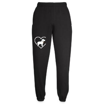Dog Heart Silhouette Pet Lover Gift - Unisex Joggers - black - Front - AI Model Female 172 light (172cm)