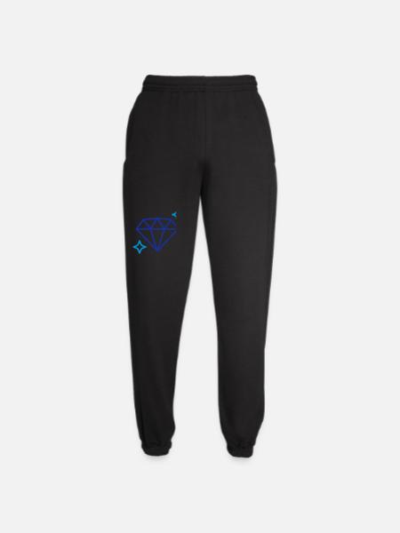 Blauer Diamant-Edelstein-Icon Symbol-Illustrationsdesign - Unisex Jogginghose - Schwarz