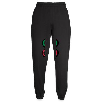 On Off Buttons - Unisex Jogginghose - Schwarz - Vorne - AI Model Female 172 light (172cm)