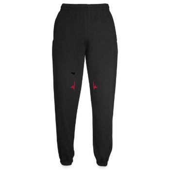 yoga puls herzschlag frequenz frau gymnastik sport - Unisex Jogginghose - Schwarz - Vorne - AI Model Female 172 light (172cm)
