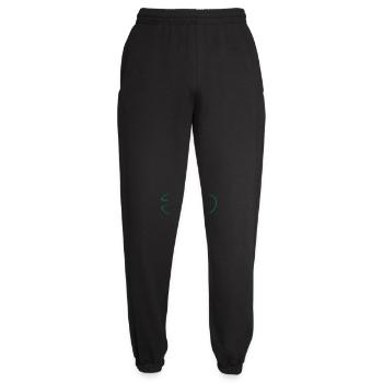 Comic Frog King sits water lily - Unisex Joggers - black - Front - AI Model Female 172 light (172cm)