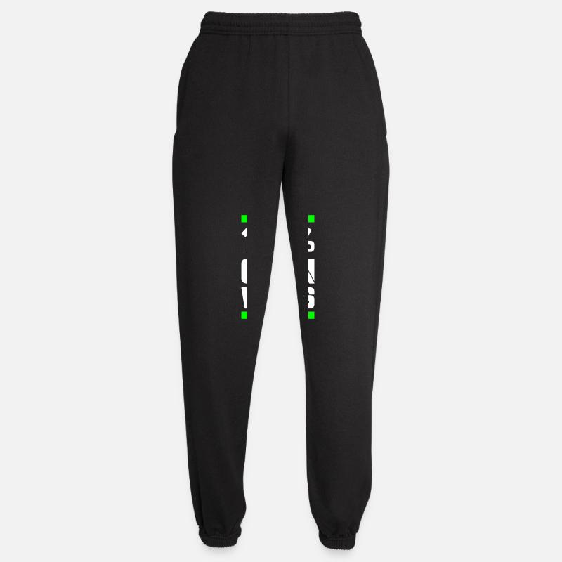 100 green white - Unisex Joggers - black