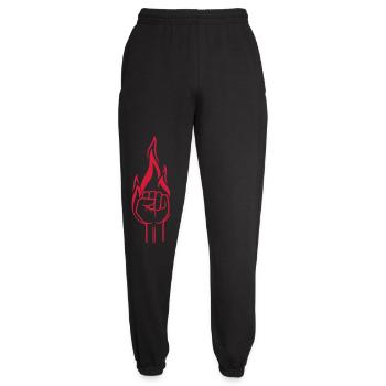 poing torche flamme flamme flamme heiss revolution - Pantalon de jogging unisexe - noir - Devant - AI Model Female 172 light (172cm)