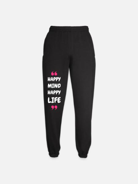 Happy Mind, Happy Life - Unisex Joggers - black