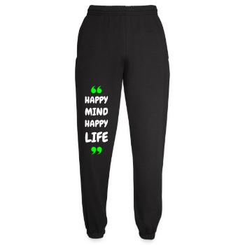 Happy Mind, Happy Life - Unisex Joggers - black - Front - AI Model Female 172 light (172cm)