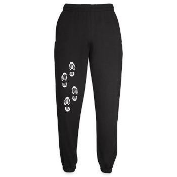 Hiking Trails Footprint Pattern - Unisex Joggers - black - Front - AI Model Female 172 light (172cm)
