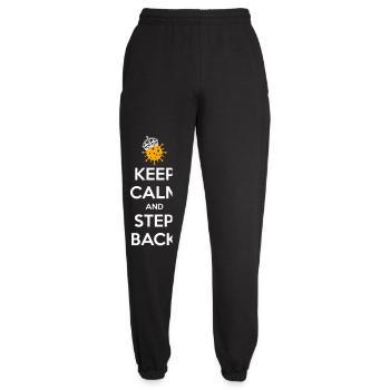 Keep calm and step back - Unisex Joggers - black - Front - AI Model Female 172 light (172cm)