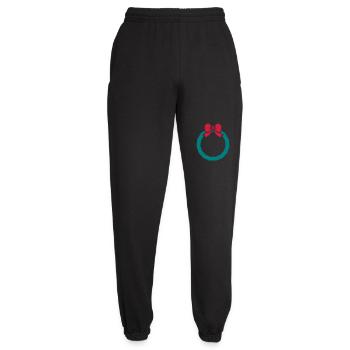Christmas wreath with red ribbon - Unisex Joggers - black - Front - AI Model Female 172 light (172cm)