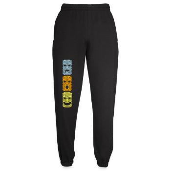 Masque Tiki Tricolore, T-shirts de style rétro et plus encore - Pantalon de jogging unisexe - noir - Devant - AI Model Female 172 light (172cm)