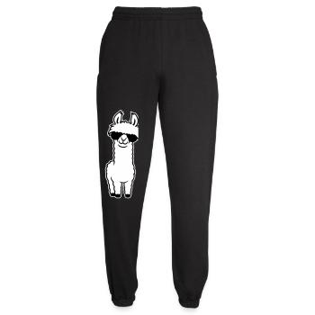 Lunettes de soleil Cool Lama Alpaga Souriant Drôle - Pantalon de jogging unisexe - noir - Devant - AI Model Female 172 light (172cm)