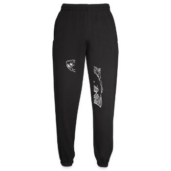 Lachs - Unisex Jogginghose - Schwarz - Vorne - AI Model Female 172 light (172cm)