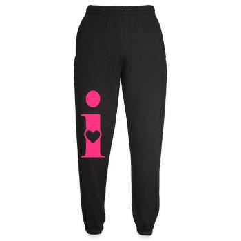 Buchstabe i Anfangsbuchstabe mit Herz - Unisex Jogginghose - Schwarz - Vorne - AI Model Female 172 light (172cm)