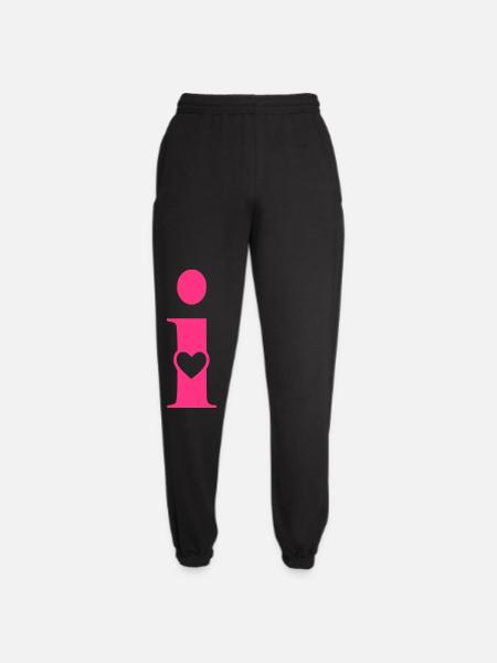 Buchstabe i Anfangsbuchstabe mit Herz - Unisex Jogginghose - Schwarz