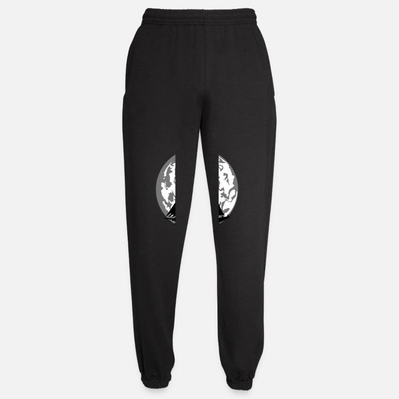 Moon silhouette sailing ship - Unisex Joggers - black