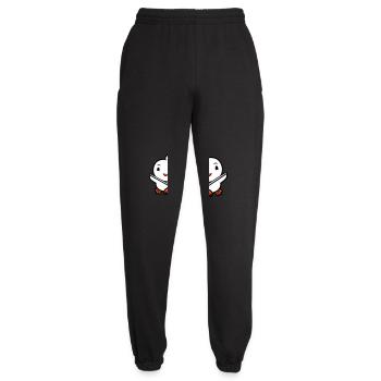 2 Vögel spielen Eishockey Sport Puck Zwei Schläger - Unisex Jogginghose - Schwarz - Vorne - AI Model Female 172 light (172cm)