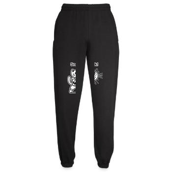 Karate-Katze, die einen Keks schlägt - Snack Attack Design - Unisex Jogginghose - Schwarz - Vorne - AI Model Female 172 light (172cm)