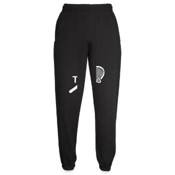 Police de raquette de tennis au milieu du blanc - Pantalon de jogging unisexe - noir - Devant - AI Model Female 172 light (172cm)