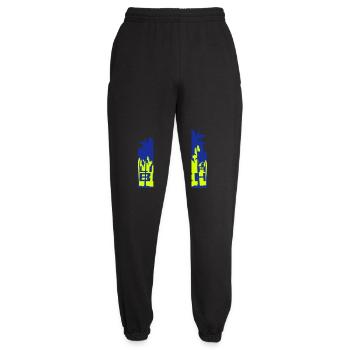 Life is a Beach Palmen Leben ist ein Strand Spruch - Unisex Jogginghose - Schwarz - Vorne - AI Model Female 172 light (172cm)
