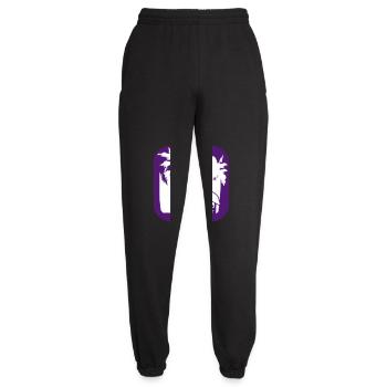 Dolphin Jumping Lines Sun Palm Trees Cool Silhouette - Unisex Joggers - black - Front - AI Model Female 172 light (172cm)