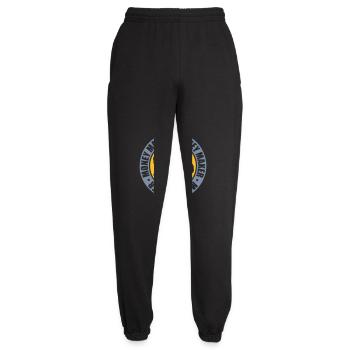 Créateur d’argent de logo rond - Pantalon de jogging unisexe - noir - Devant - AI Model Female 172 light (172cm)