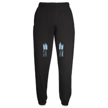 Sailing Team Ship Sun Palm Trees Sunset - Unisex Joggers - black - Front - AI Model Female 172 light (172cm)