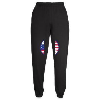 Vinyl Record United States Flag America Party Club Music - Unisex Joggers - black - Front - AI Model Female 172 light (172cm)