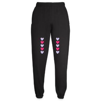 Hearts Colorful Love Heart - Unisex Joggers - black - Front - AI Model Female 172 light (172cm)