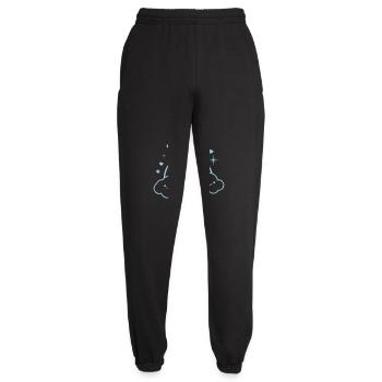 lune nuages coeurs copie - Pantalon de jogging unisexe - noir - Devant - AI Model Female 172 light (172cm)