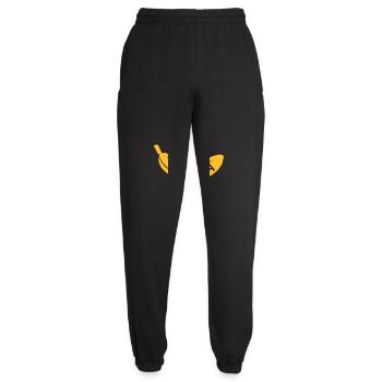 gelb text banana logo obst banane lecker gesund es - Unisex Jogginghose - Schwarz - Vorne - AI Model Female 172 light (172cm)