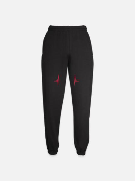 Heartbeat anarchy symbol logo - Unisex Joggers - black