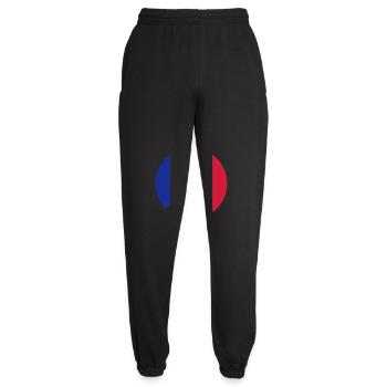 red blue logo round circle silhouette outline lama ka - Unisex Joggers - black - Front - AI Model Female 172 light (172cm)