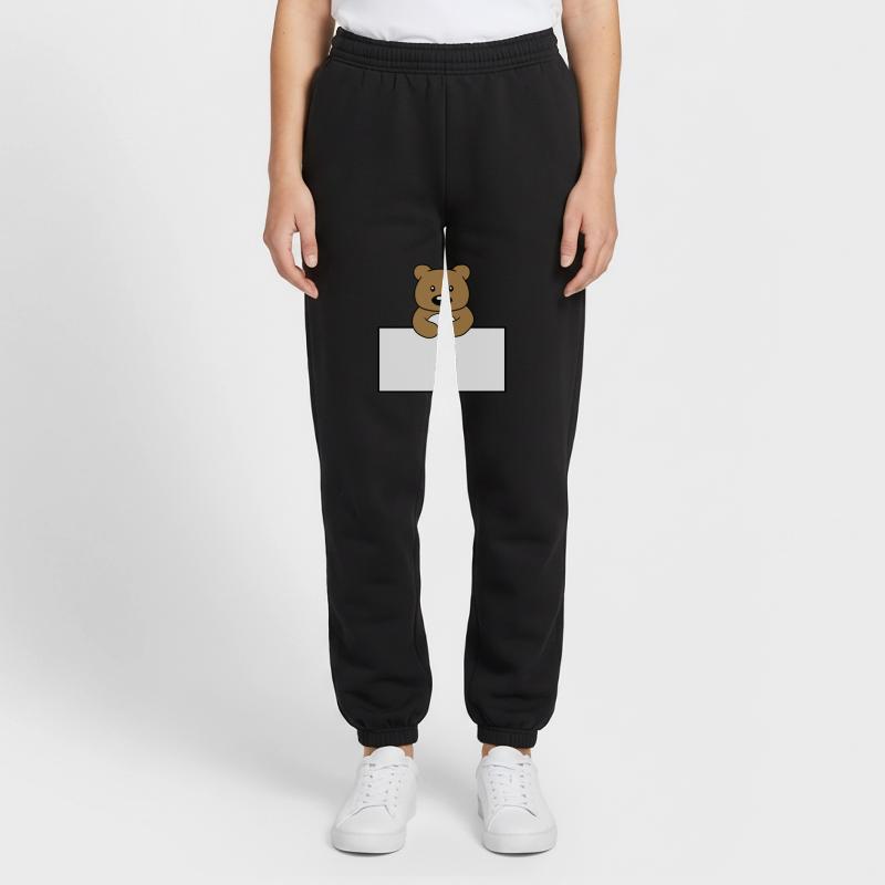 name shield frame text write teddy grizzly ba Unisex Joggers