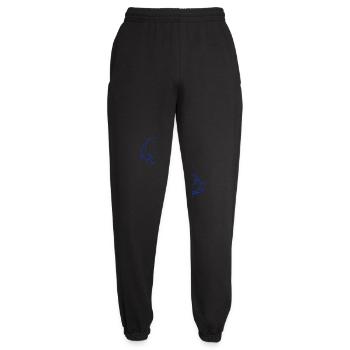Lustiger Bär Braunbär Grizzy Insel Lehnt an Palme - Unisex Jogginghose - Schwarz - Vorne - AI Model Female 172 light (172cm)