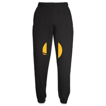 Dog Moon Wolf Cliff Night Sun Silhouette Mountain - Unisex Joggers - black - Front - AI Model Female 172 light (172cm)