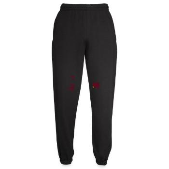 hibou aigle hibou branche arbre forêt nuit silhouette contour mignon - Pantalon de jogging unisexe - noir - Devant - AI Model Female 172 light (172cm)