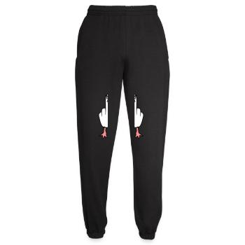 2 Seagulls Middle Finger Insult Stinkfinger Team - Unisex Joggers - black - Front - AI Model Female 172 light (172cm)