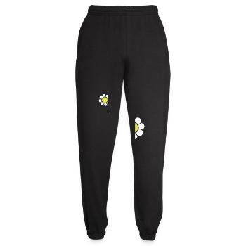 3 White Daisies Flowers Spring Summer Pretty - Unisex Joggers - black - Front - AI Model Female 172 light (172cm)
