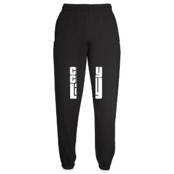 Chat fou Dame Texte Folle Femme Chats Amour - Pantalon de jogging unisexe - noir - Devant - AI Model Female 172 light (172cm)