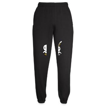 Lapin oiseau poussin 2 amis équipe deux mains tenant - Pantalon de jogging unisexe - noir - Devant - AI Model Female 172 light (172cm)