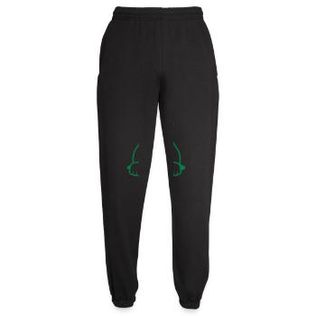 Katze Guckt Nett Aus Boden Loch Glücklich Lächelnd - Unisex Jogginghose - Schwarz - Vorne - AI Model Female 172 light (172cm)